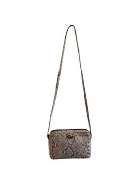 MICHAEL KORS Jet Set Camera Bag - studded snake print leather cross body purse